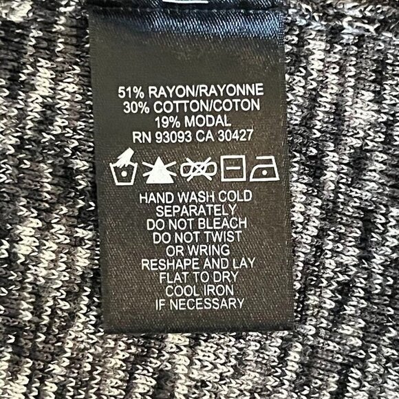 Nic + Zoe Black And White Flared Sleeve Pullover Cotton Modal Blend Sweater L - Picture 5 of 5